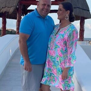 Lilly Pulitzer Eleanor Silk Dress with beaded detail XL